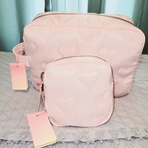 Stoney Clover Lane X Target quilted hearts square & large pouch set NWT